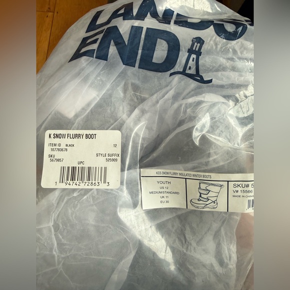 NWT Lands End Kid's Snow Flurry Boot | Size 12 - Picture 7 of 7